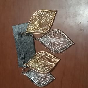 Gold and silver earrings